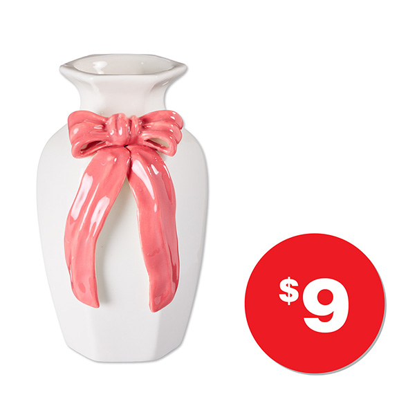 Ceramic Bow Vase  $9