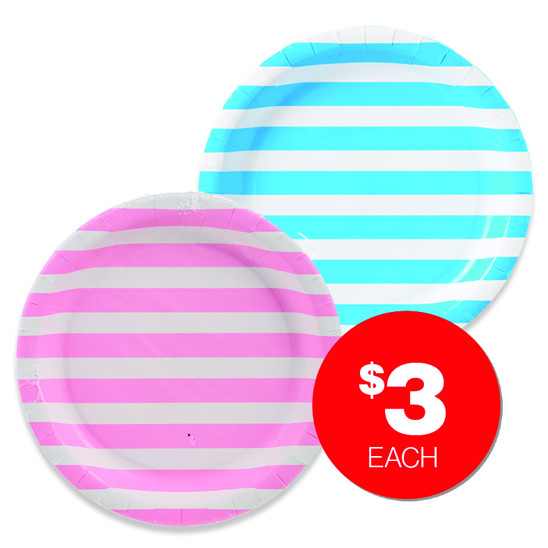 Striped Party Plate 16pk  $3