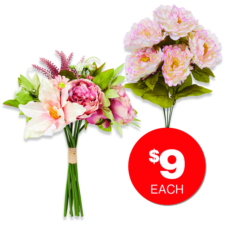 Faux Peony Bunch Secret Garden Faux Bouquet  $9ea