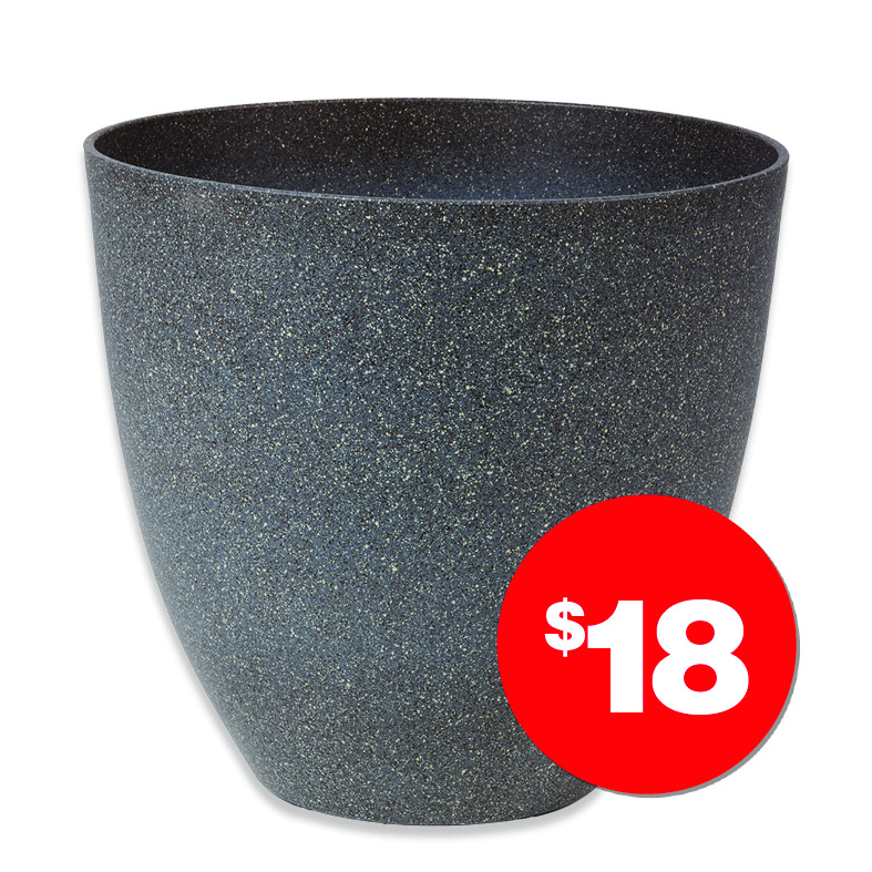 Stone-Look Tapered Plastic Pot Grey D38cm  $18