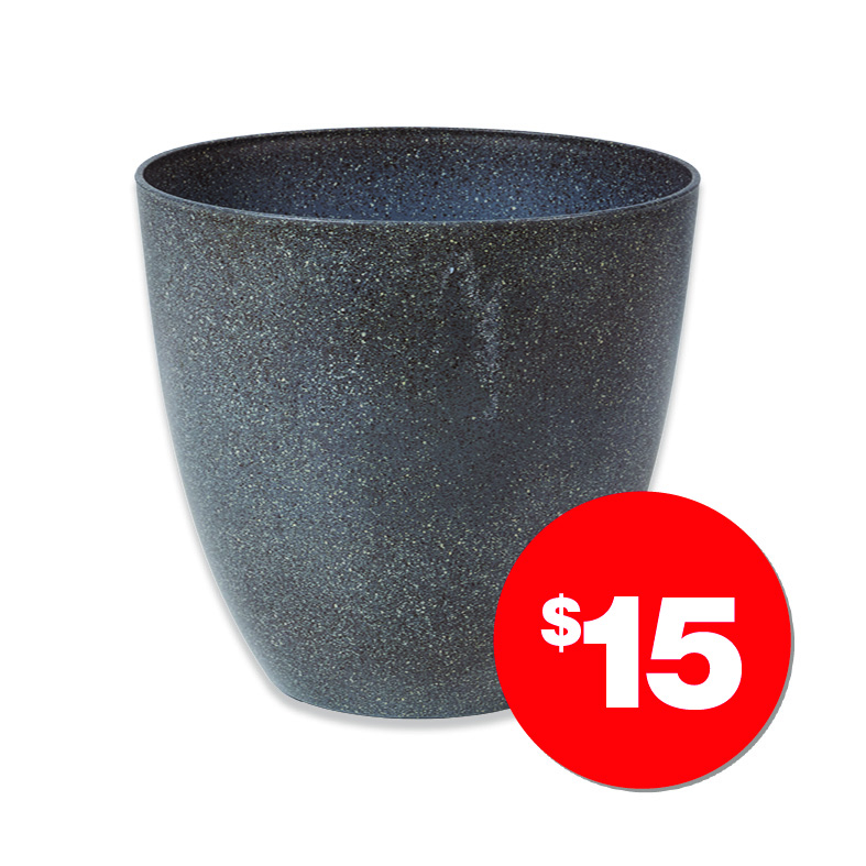 Stone-Look Tapered Plastic Pot Grey D33cm  $15