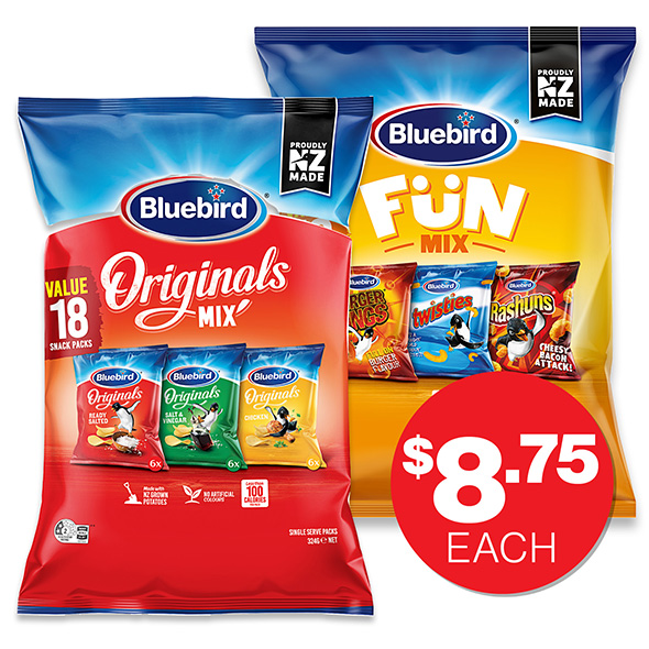 Bluebird Mix Chips 324g 18pk $8.75ea