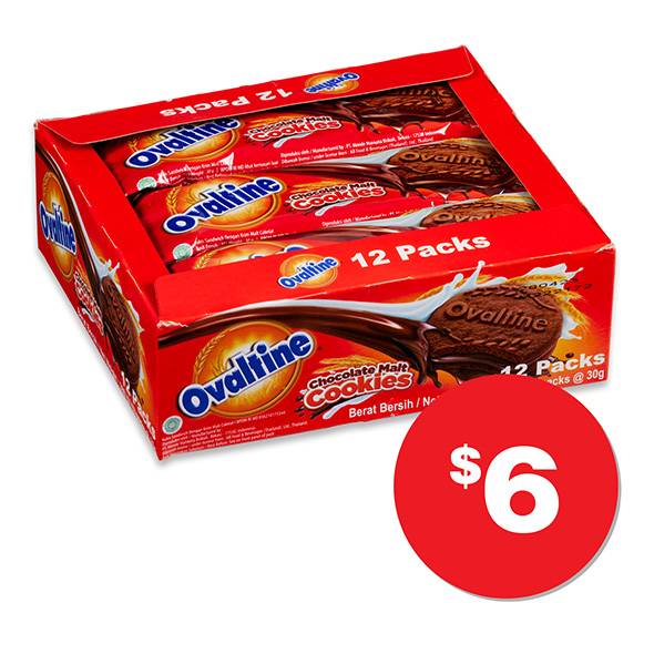 Ovaltine Chocolate Biscuits 288g 12pk $6