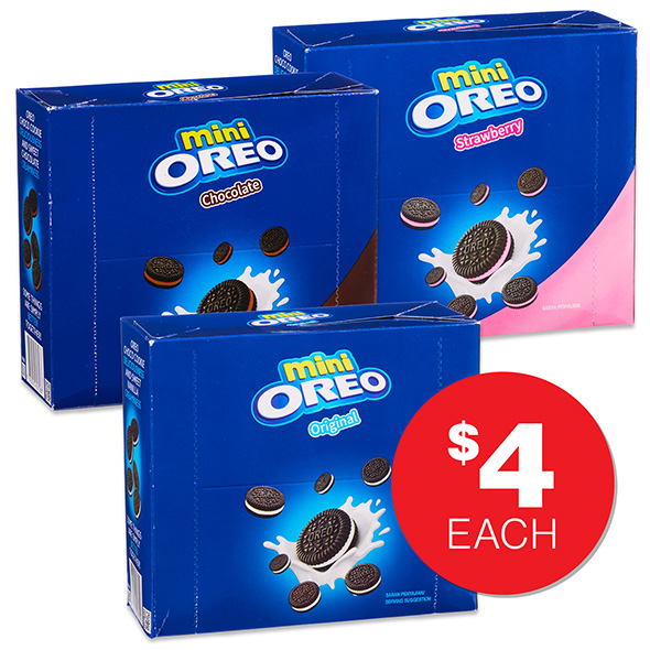 Oreo Minis Assorted 204g 10pk $4ea