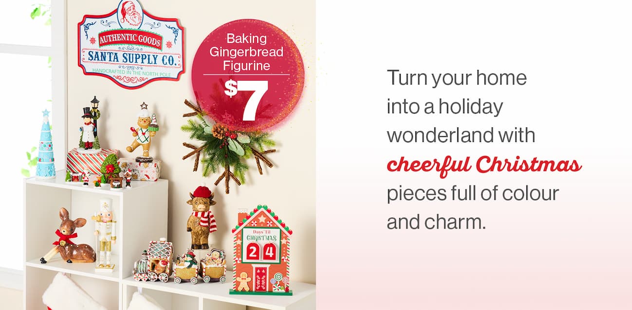Turn your home into a holiday wonderland with cheerful Christmas pieces full of colour and charm.