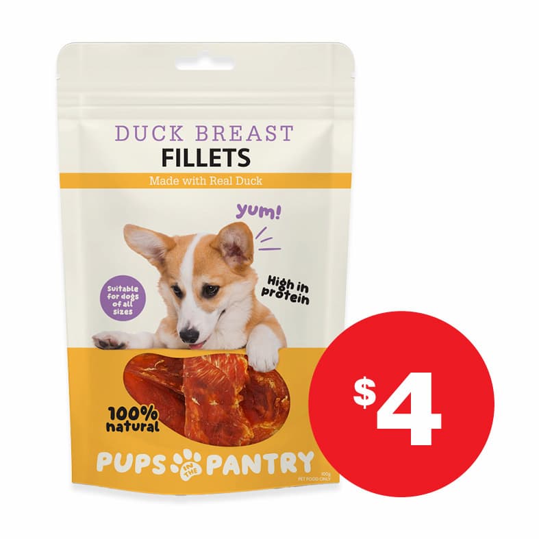 Pups In The Pantry  Duck Fillets 100g  $4