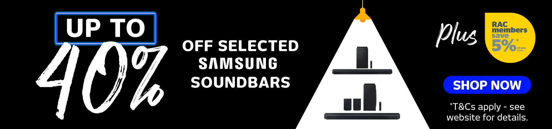 Up to 40% off selected Samsung soundbars at Retravision