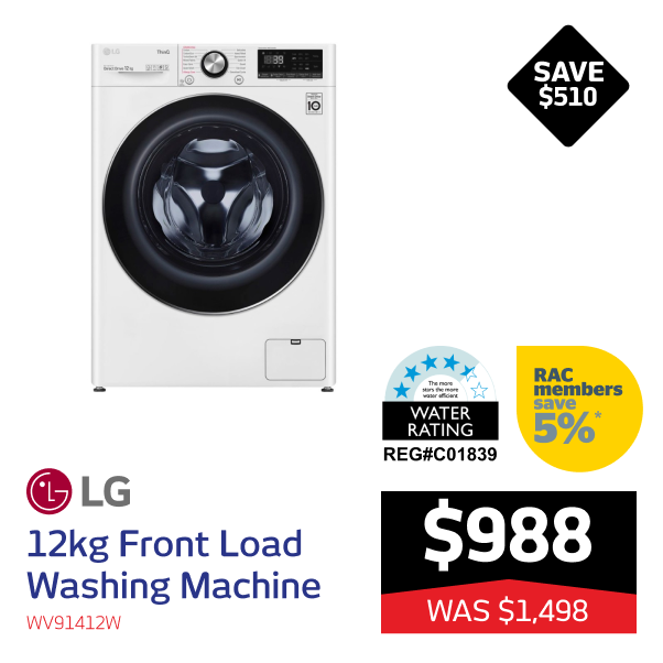 12kg Front Load Washing Machine | On Sale Now