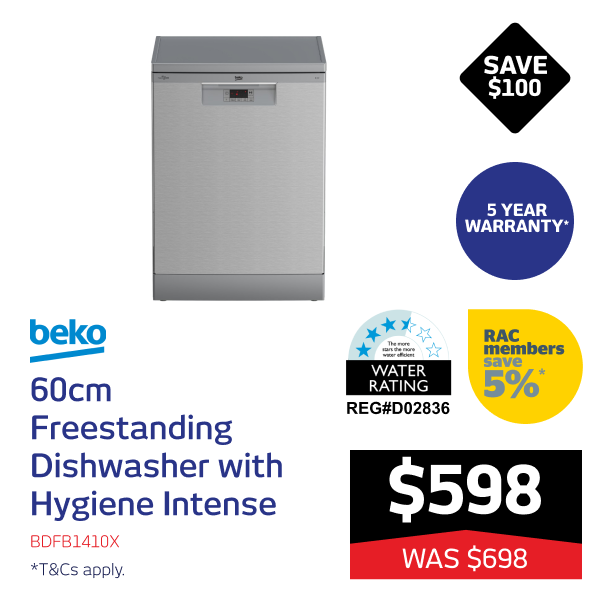 Beko 60cm Freestanding Dishwasher with Hygiene Intense | On Sale Now