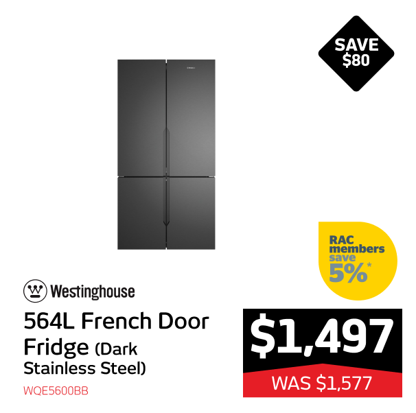 564L French Door Fridge (Dark Stainless Steel) | On Sale Now