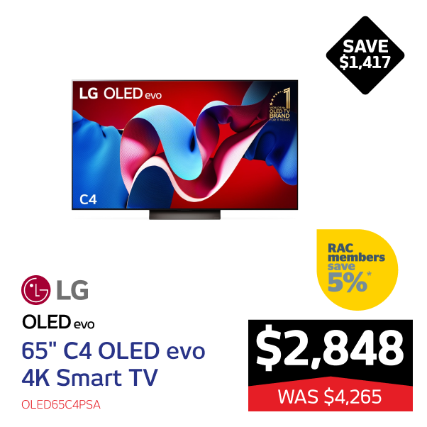 LG 65" C4 OLED evo 4K Smart TV | On Sale Now