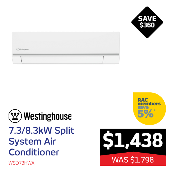 Westinghouse 7.3/8.3kW Split System Air Conditioner