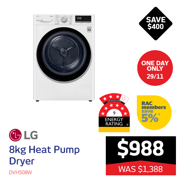 LG 8kg Heat Pump Dryer