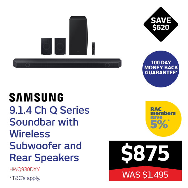 Samsung 9.1.4 Ch Q Series Soundbar with Wireless Subwoofer and Rear Speakers