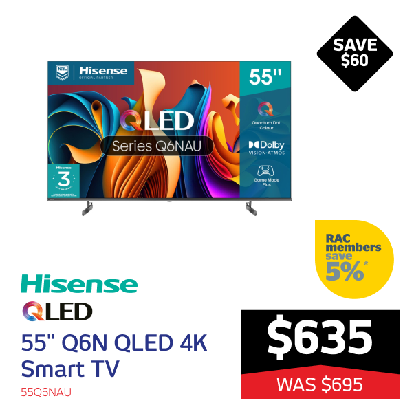 Hisense 55" Q6N QLED 4K Smart TV 2024