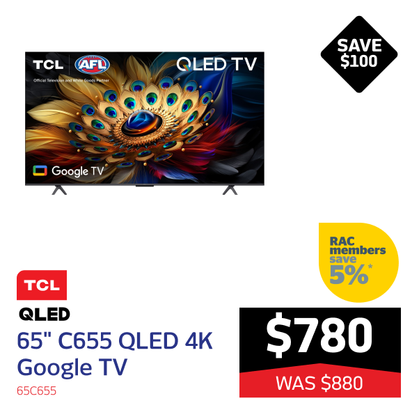 TCL 65" C655 QLED 4K Google TV 2024