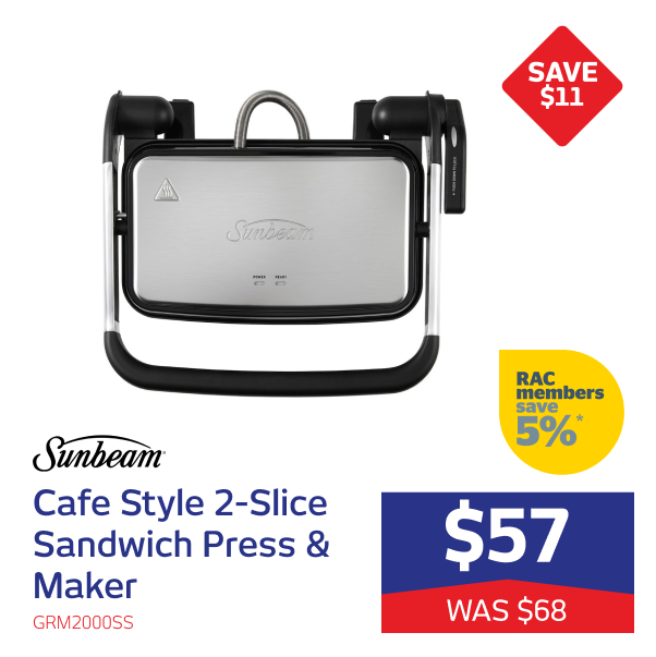 Cafe Style 2-Slice Sandwich Press & Maker