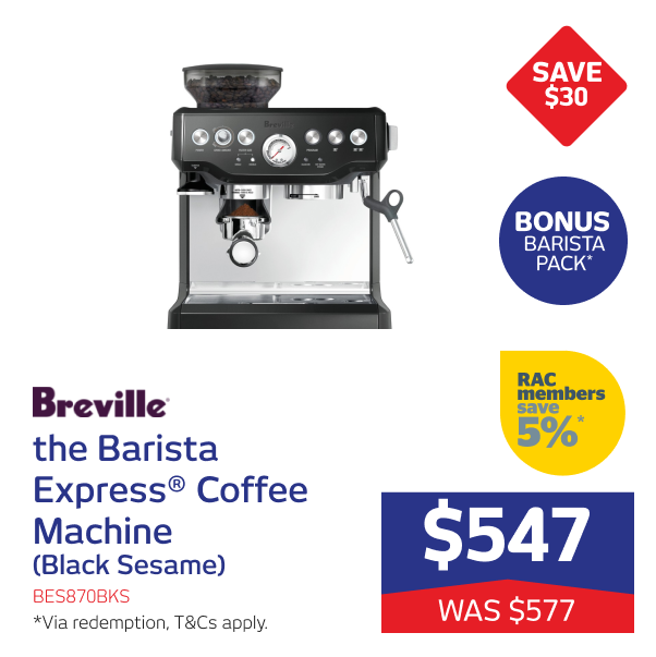 the Barista Express® Coffee Machine (Black Sesame)