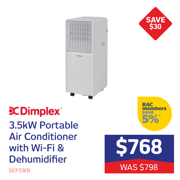 3.5kW Portable Air Conditioner with Wi-Fi & Dehumidifier