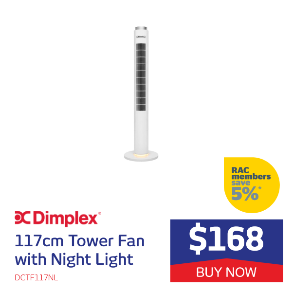 117cm Tower Fan with Night Light