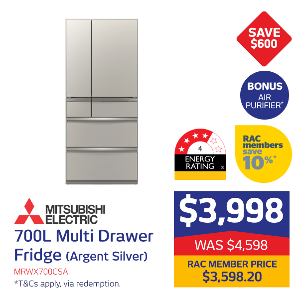 Mitsubishi 700L Multi Drawer Fridge