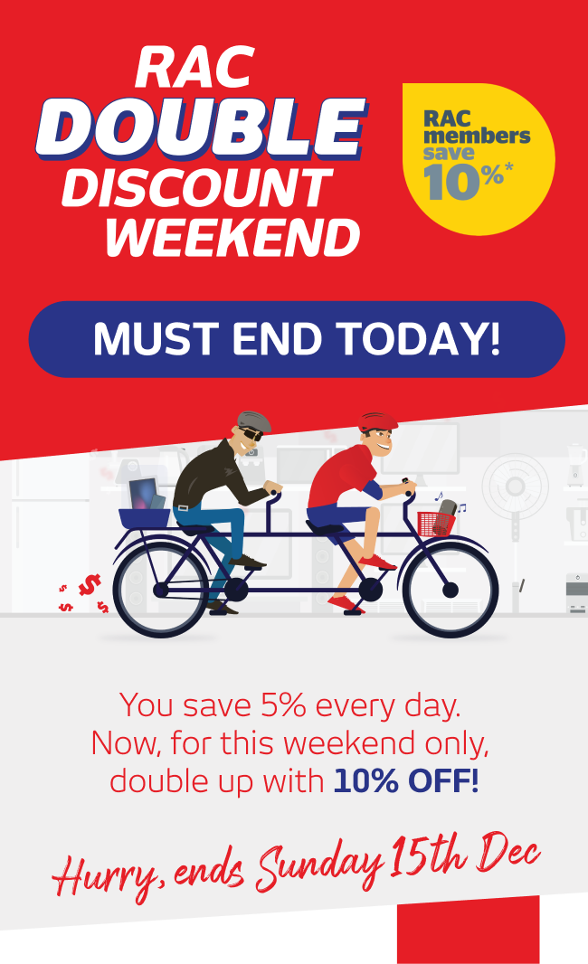 RAC Double Discount Weekend must end today