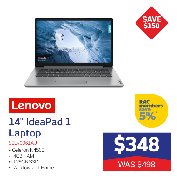 Lenovo 14" IdeaPad 1 Laptop