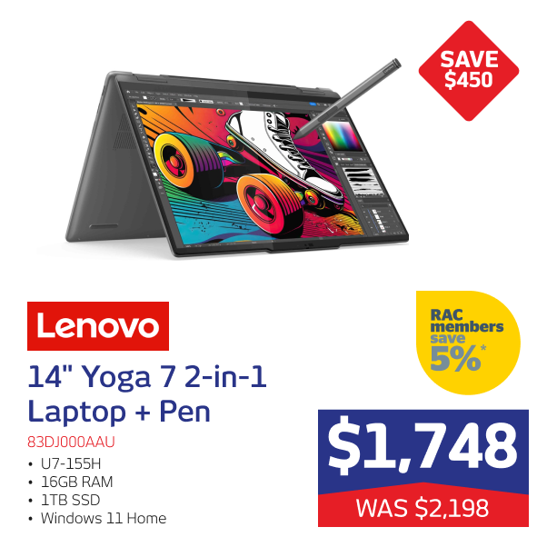 Lenovo 14" Yoga 7 2-in-1 Laptop + Pen