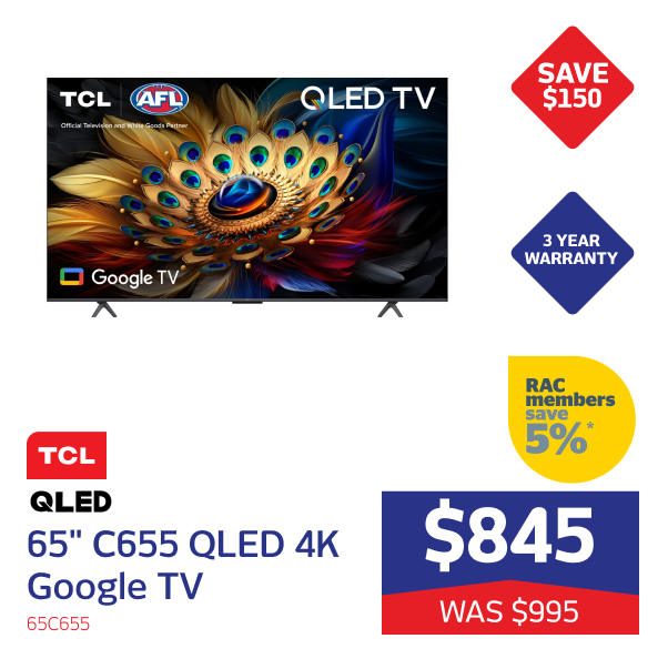 TCL 65" C655 QLED 4K Google TV