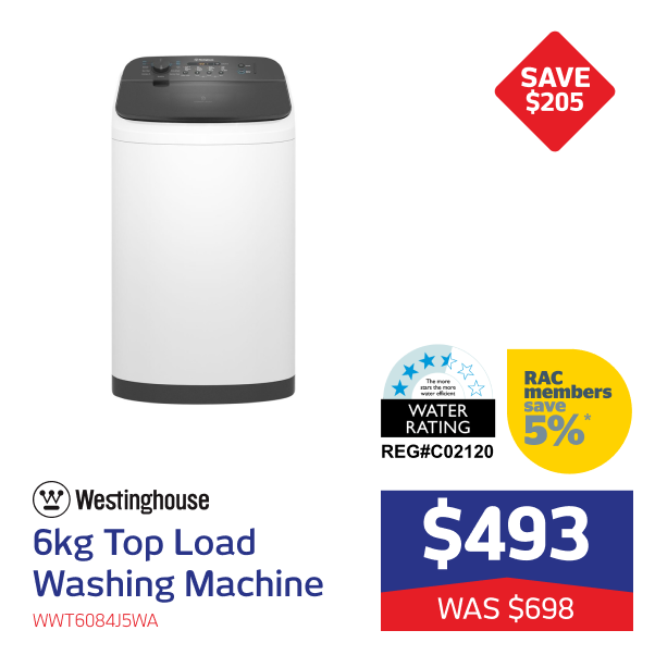 Westinghouse 6kg Top Load Washing Machine