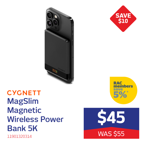 Cygnett MagSlim Magnetic Wireless Power Bank