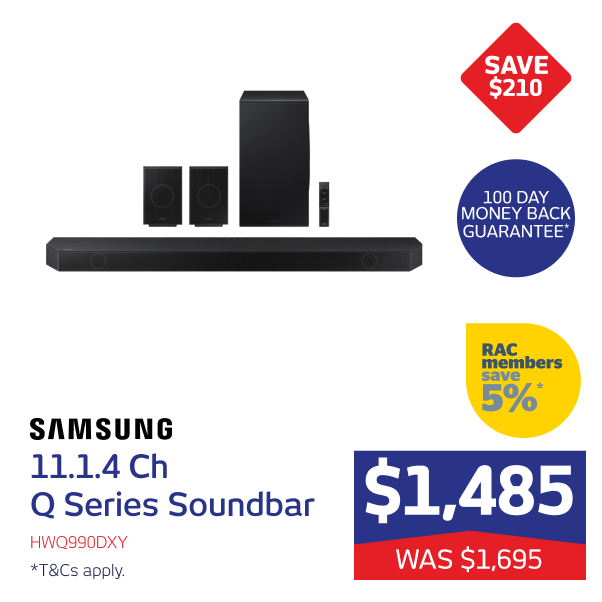 Samsung 11.1.4 Ch Q Series Soundbar with Wireless Subwoofer and Rear/Side Speakers