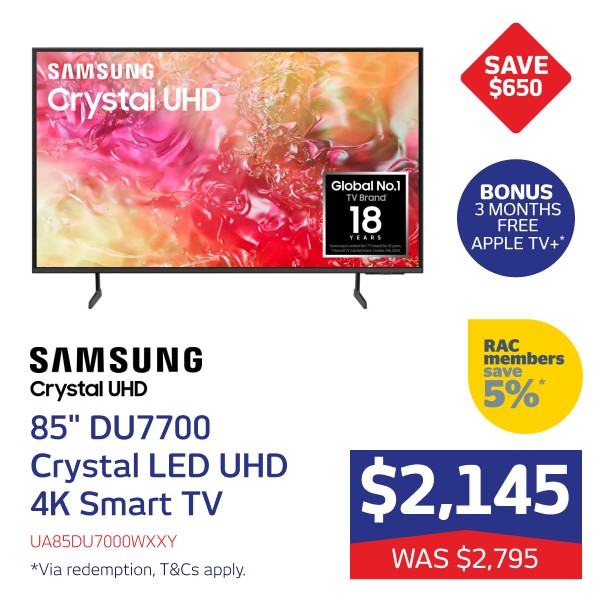 Samsung 85" DU7700 Crystal LED UHD 4K Smart TV