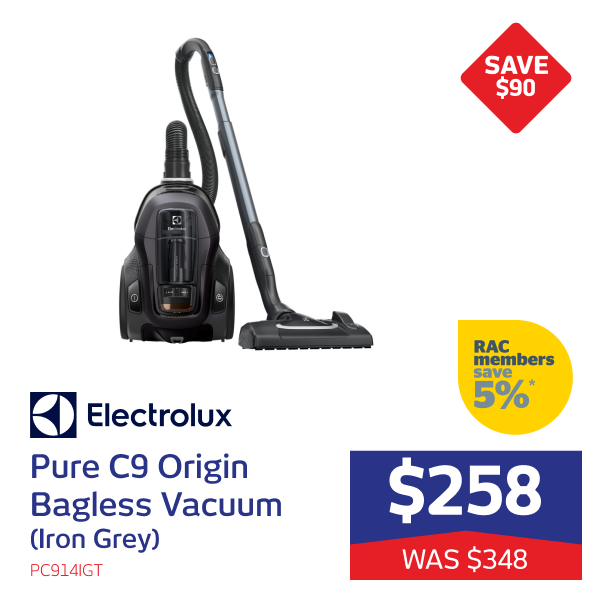 Electrolux Pure C9 Origin Bagless Vacuum Iron Grey