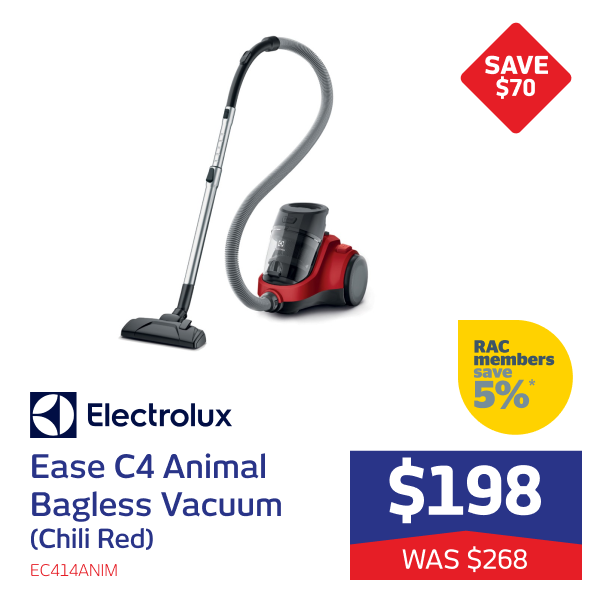 Electrolux Ease C4 Animal Bagless Vacuum Chilli Red