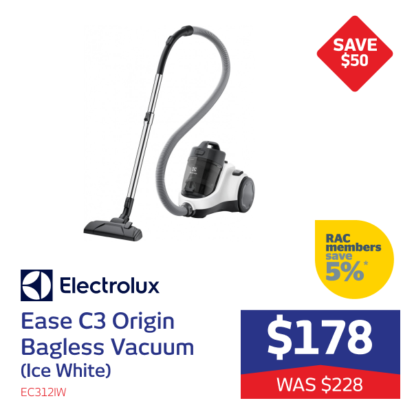 Electrolux Ease C3 Origin Bagless Vacuum Ice White