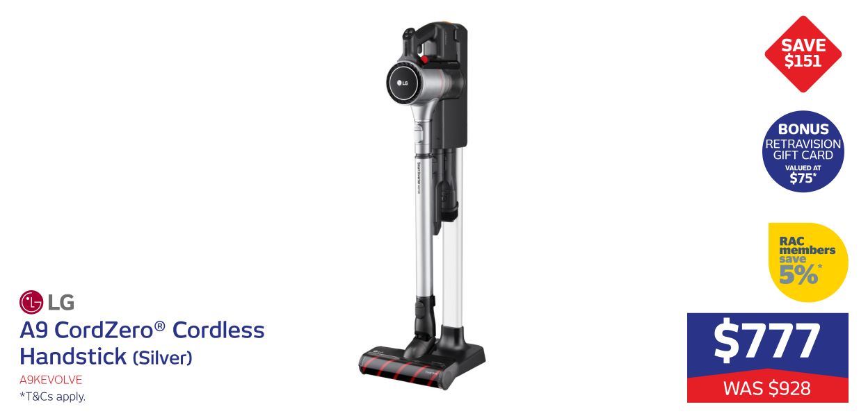 LG A9 CordZero Cordless Handstick Vacuum Silver