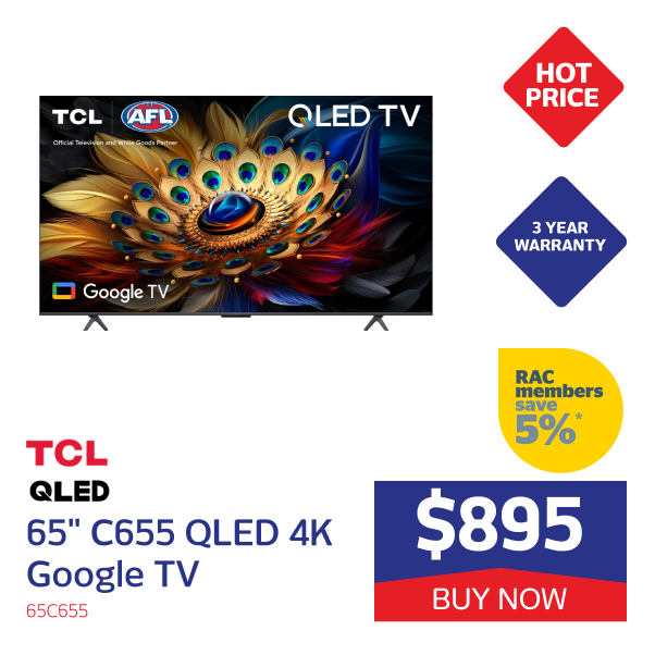 TCL 65" C655 QLED 4K Google TV