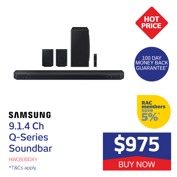 Samsung 9.1.4 Ch Q Series Soundbar with Wireless Subwoofer and Rear Speakers