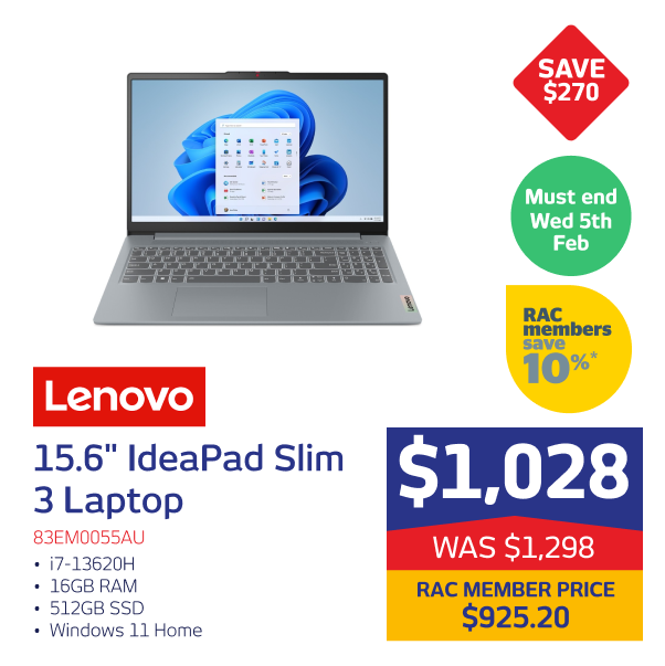 Lenovo 15.6" IdeaPad Slim 3 Laptop