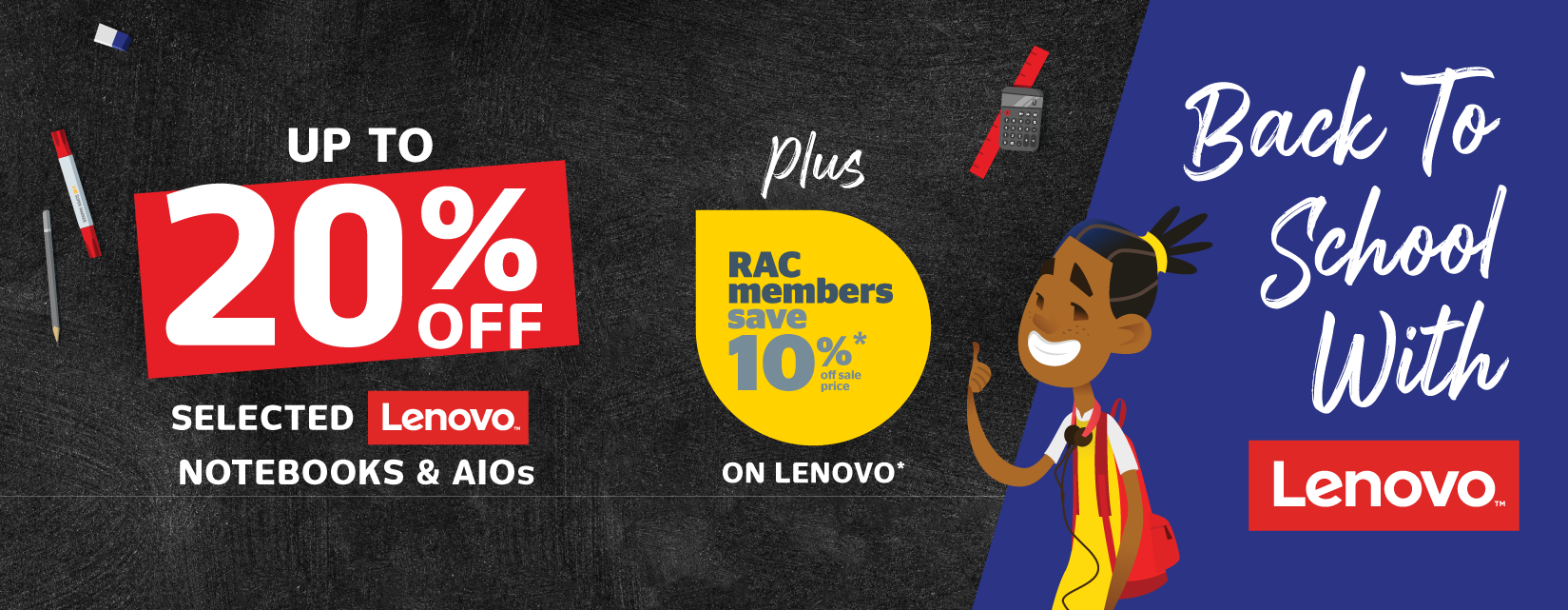 Up to 20% off selected Lenovo Notebooks & AIOs