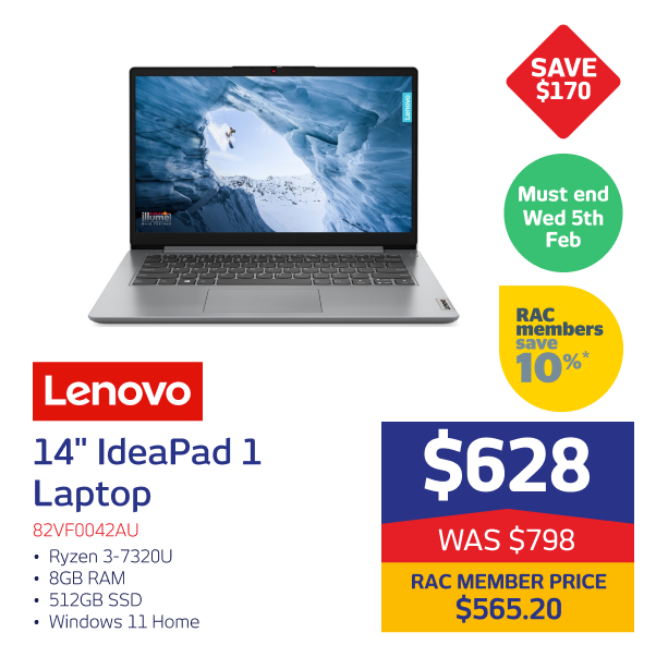 Lenovo 14" IdeaPad 1 Laptop