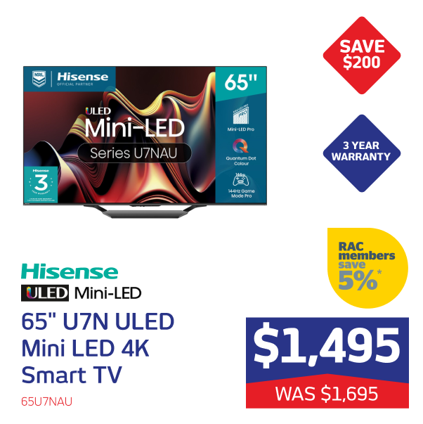 Hisense 65" U7N ULED Mini LED 4K Smart TV