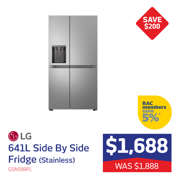 LG 641L Side By Side Fridge (Stainless)