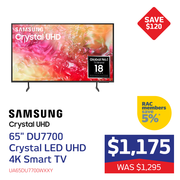 Samsung 65" DU7700 Crystal LED UHD 4K Smart TV