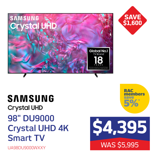 Samsung 98" DU9000 Crystal UHD 4K Smart TV 