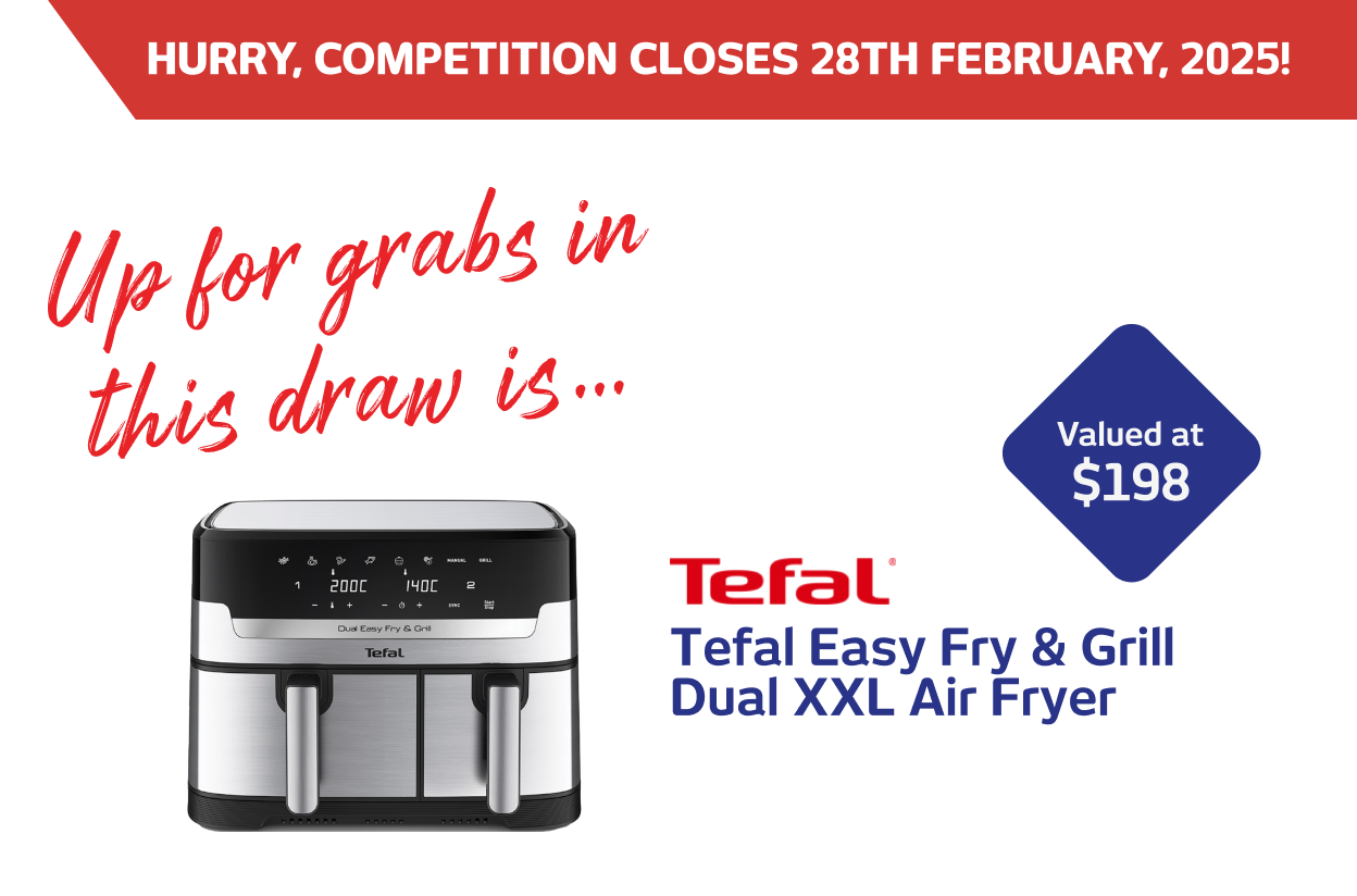 Up for grabs in this draw is a Tefal Easy Fry & Grill Dual XXL Air Fryer