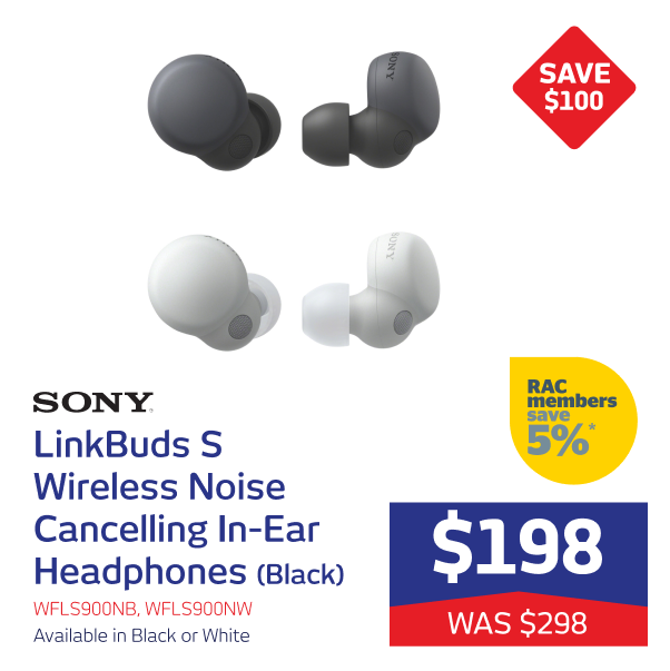 Sony LinkBuds S Wireless Noise Cancelling In-Ear Headphones (Black)