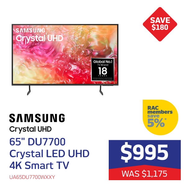 Samsung 65" DU7700 Crystal LED UHD 4K Smart TV [2024]