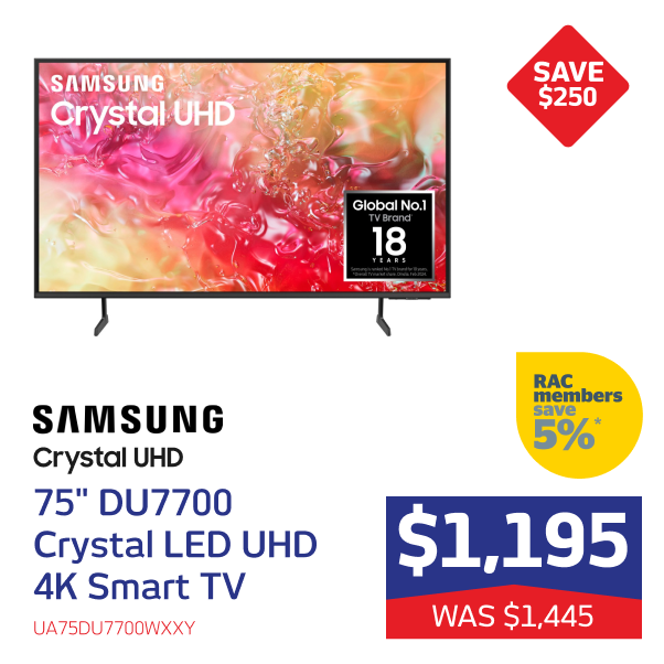 Samsung 65" DU7700 Crystal LED UHD 4K Smart TV [2024]